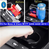 accessories car styling front center water cup holder storage box cover kit for mercedes benz a class w177 a200 a220 2019 2022