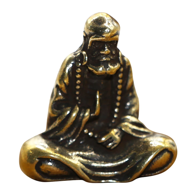 Retro Brass Dharma Buddha Mini Statue Bodhidharma Master Figurines Desk Decoration Handcrafts Gifts Miniatures | Дом и сад