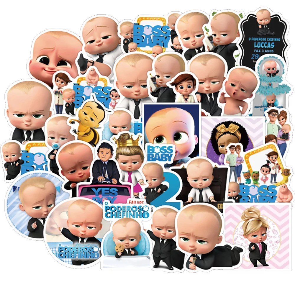 

50PCS Cartoon Boss Baby Stickers DIY Fridge Guitar Laptop Motorcycle Luggage Skateboard Graffiti Sticker Joke Decals for Kids
