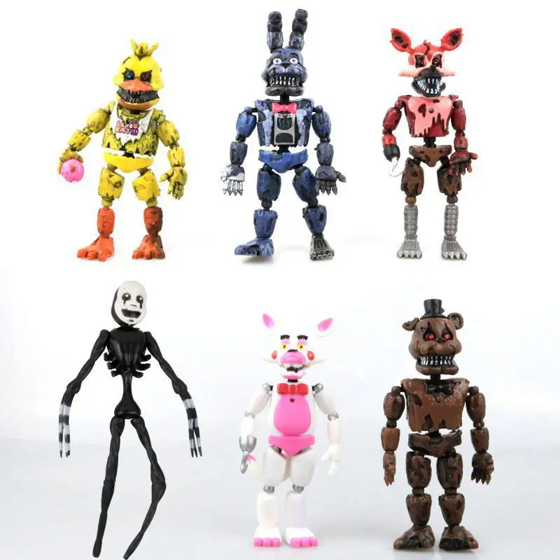 6 шт./лот Fnaf Five Nights At Freddy's Bear лиса Бонни утка фигурка робот игрушка кукла для