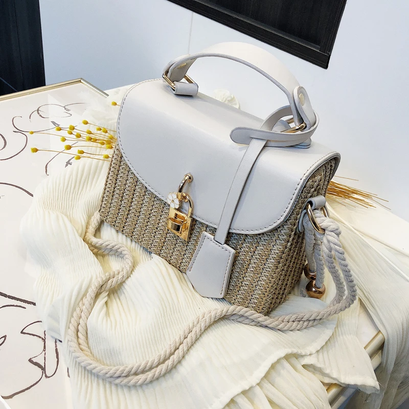 Небольшая соломенная сумки шопперы для женщин 2021 лето через плечо девушек