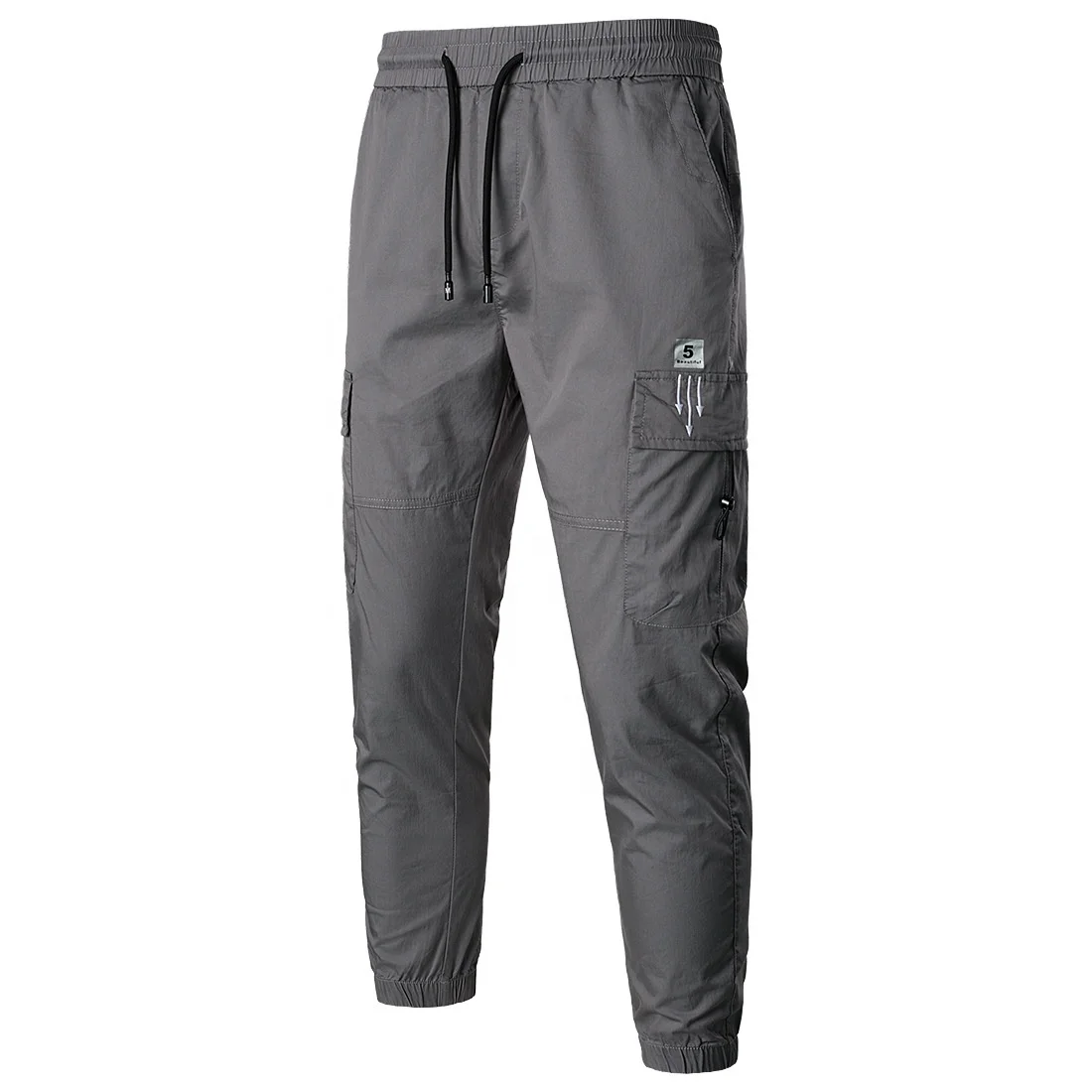 

Мужская рабочая одежда, штаны для бега с несколькими карманами, эластичные повседневные брюки, брюки-карго с вышивкой