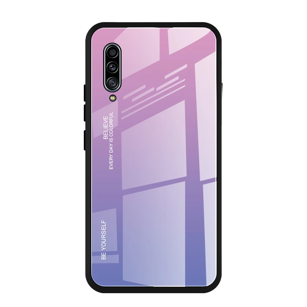 02 Закаленное Стекло чехол для samsung Galaxy A30S A50S A30 A40 A50 A60 A70 A80 A90 5 г Примечание 10 Pro S10 S11 Plus E градиент Цвет крышка - Цвет: 02