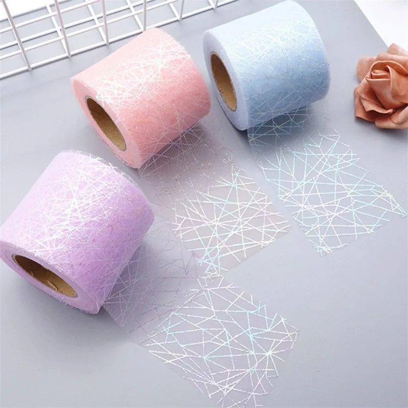 25y флуоресцентная паутина тюль рулон блесток ткань Пояс аксессуары для волос