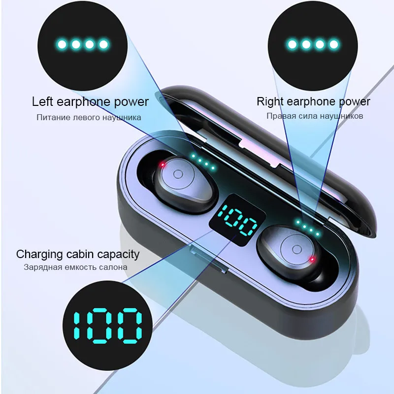 Bluetooth V5.0 наушники беспроводные стерео Спортивные Беспроводные наушники-вкладыши