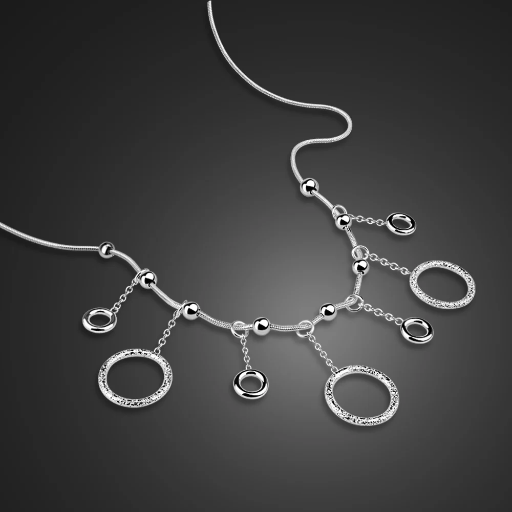 100% 925 стерлингового серебра ожерелье с кисточками в богемном стиле женские