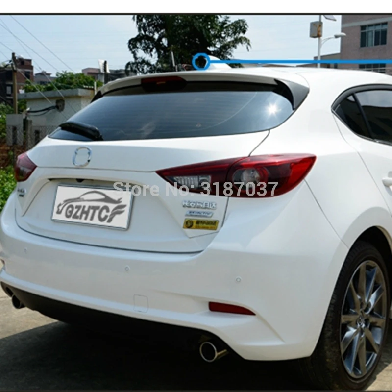 

For Mazda3 Axela Hatchback 2014-2018 Carbon Fiber rear boot Wing Spoiler Rear Roof Spoiler Wing Trunk Lip Boot Cover Car Styling