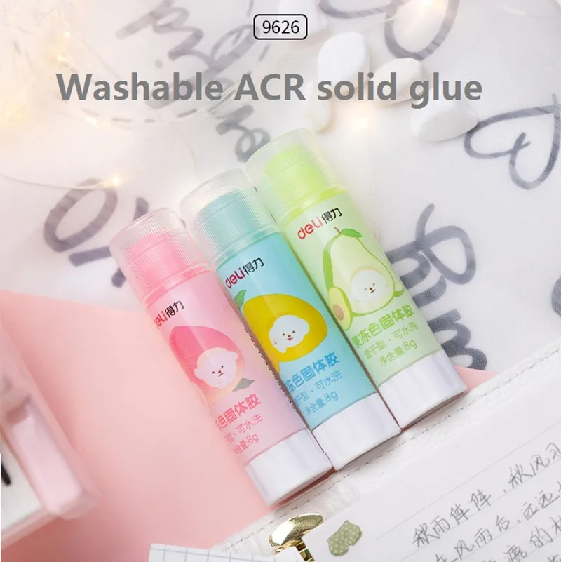 

4Pcs Washable ACR Glue Stick Jelly Colors N.w. 8g High Viscosity Solid Glue Safe For Kids Home DIY Tools School Stationery 9626