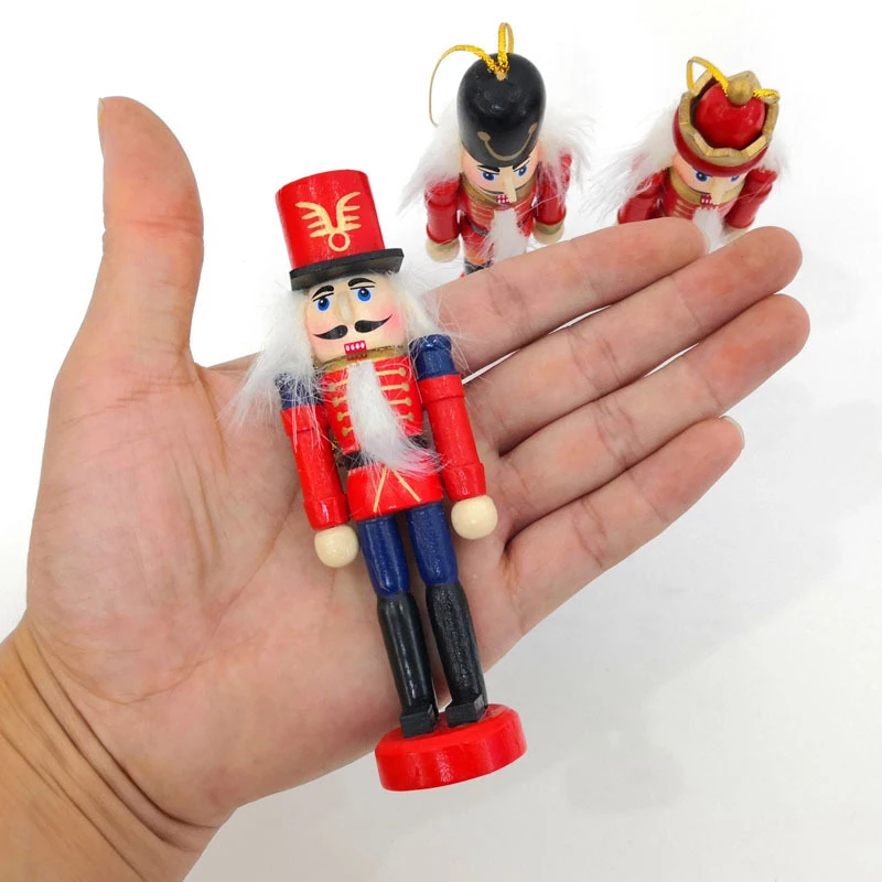 6Pcs/set Christmas Doll Soldier Wood Decoration Made Nutcracker Puppet Desktop Pendants Ornaments For Xmas Tree Party New Year | Дом и сад