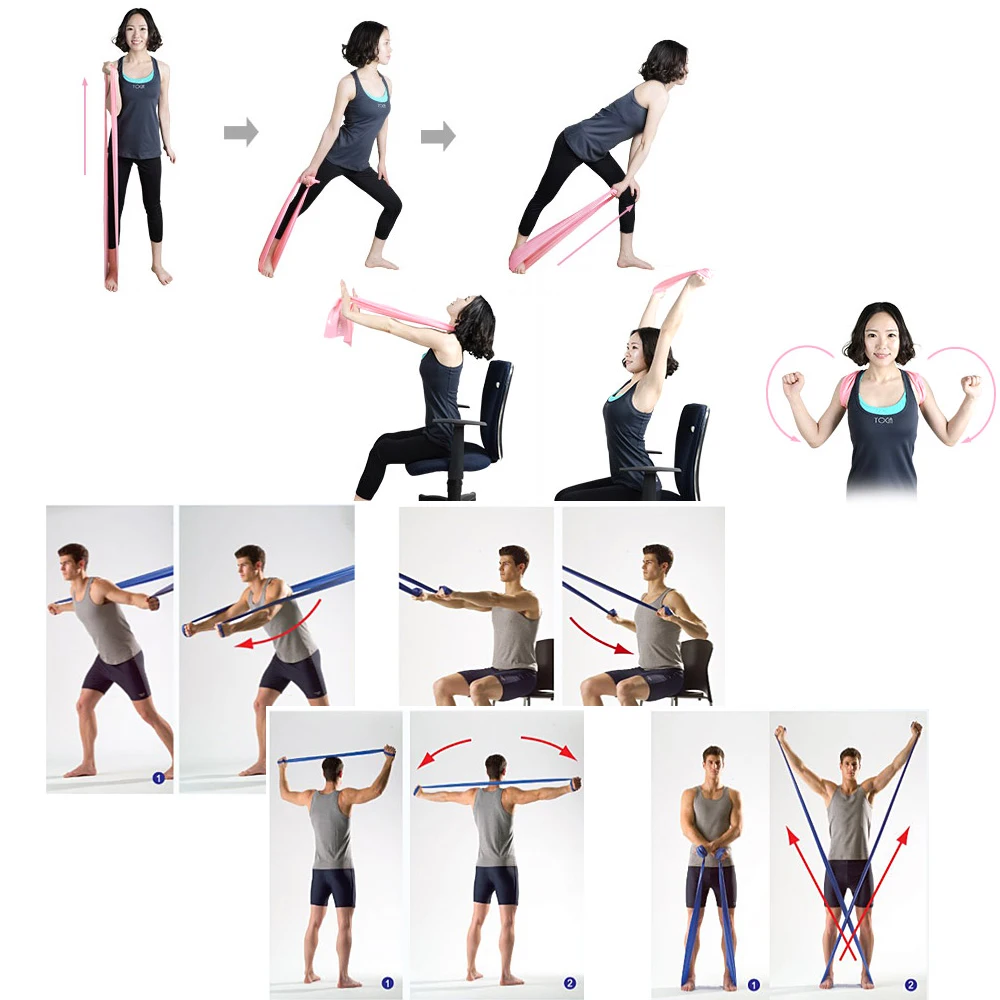 

59 X 5.9 Inch Yoga Resistance Band Exercise Band Workout Stretch Bands for Physical Therapy Fitness Pilates
