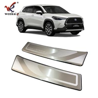 car accessories for toyota corolla cross 2021 2022 rear bumper plate trunk trim stainless steel