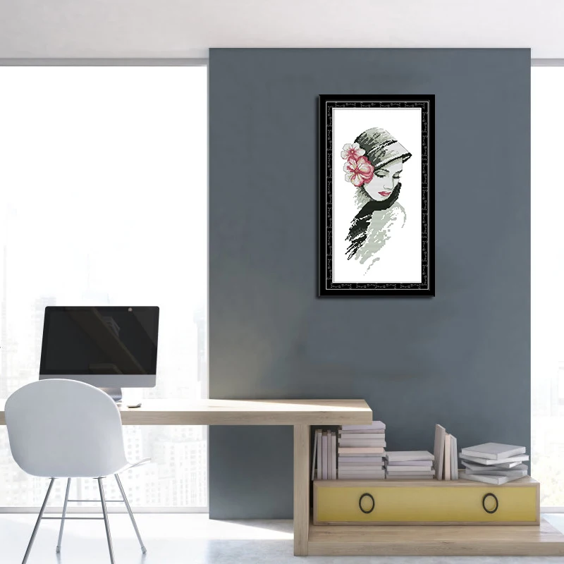 Joy Sunday Новое поступление Набор для вышивки крестиком красивая девочка с цветами