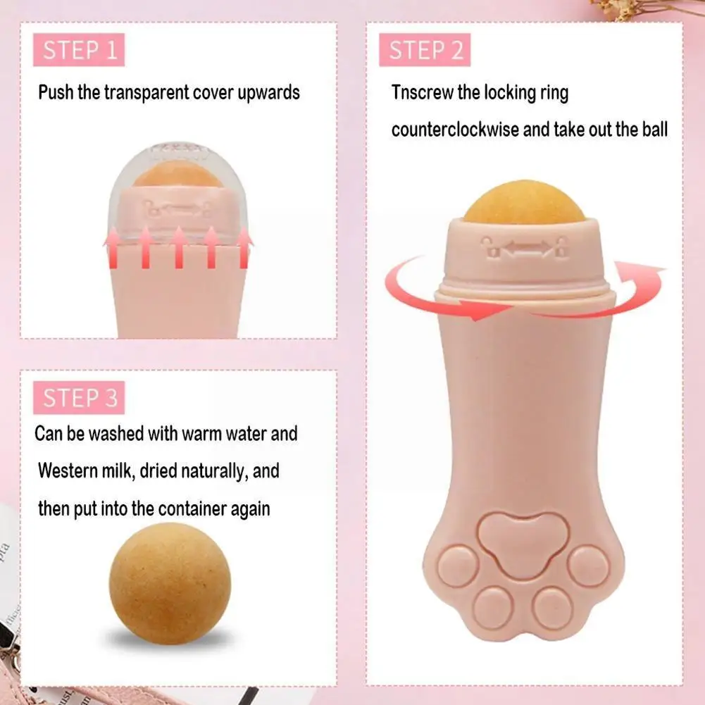 

Cat Claw Volcanic Stone Oil Absorbing Roller Facial Removal Remove Tools Ball Makeup Blackhead T-Zone Care Skin Acne Remova J5W9