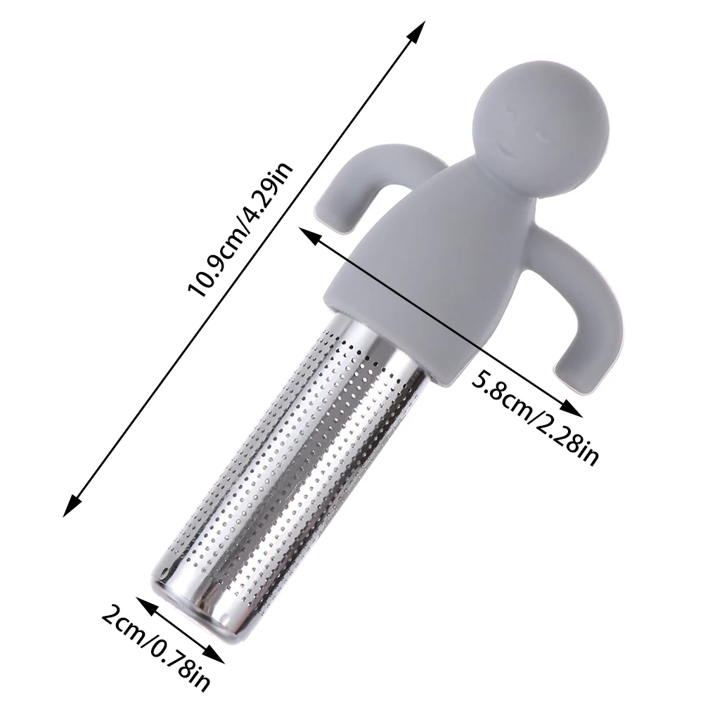 

Stainless Steel Coffee Tea Strainer Infuser Filter Silicone Tea Infuser Little Man Shaped Tea Strainer Ultra Fine Mesh Tea Tools