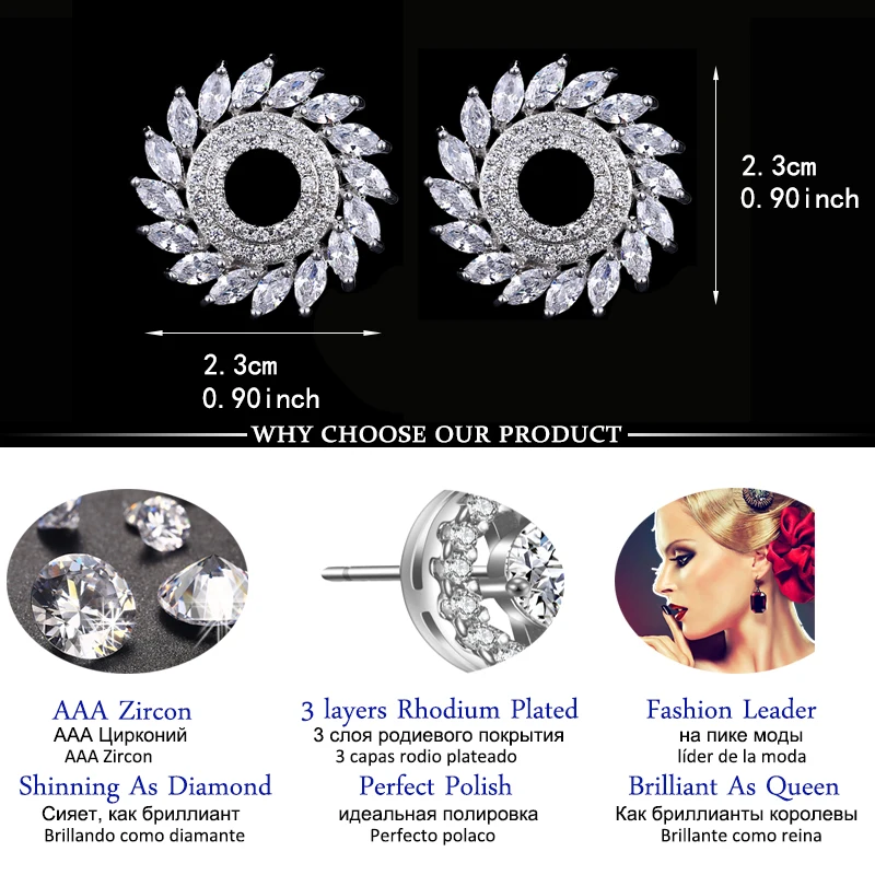 Серьги гвоздики LXOEN с зелеными кристаллами женские круглые украшения в богемном