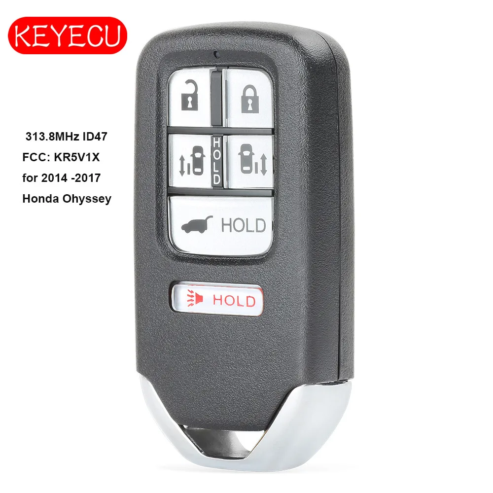 

KEYECU умный телефон 313,8 МГц ID47 чип 6 кнопок для Honda Ohyssey 2014 2015 2016 2017 FCC: KR5V1X