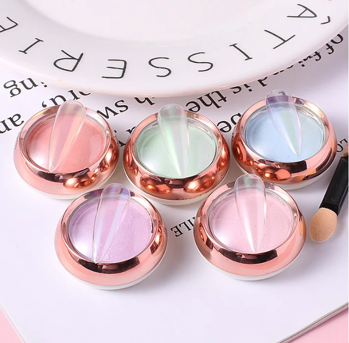 12 Цвета однотонные Аврора порошок прозрачные модные зеркальная пудра для ногтей