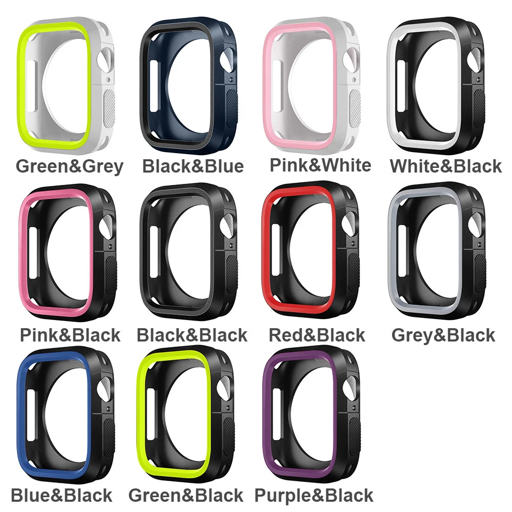 Силиконовый бампер для Apple Watch 5 44 мм 40 iWatch чехол 42 мм/38 мягкий защитный watch 4 3 2 1