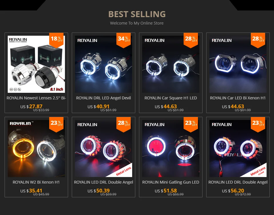 ROYALIN 2,5 дюймов мини би ксенон HID проектор фары линзы модифицированный Fit H4 H7 Автомобильная фара W/ging пистолет кожухи
