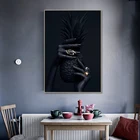 Современная Картина на холсте с изображением черной руки и ананаса, плакаты и принты в скандинавском стиле, настенное искусство, декор для гостиной, настенные картины
