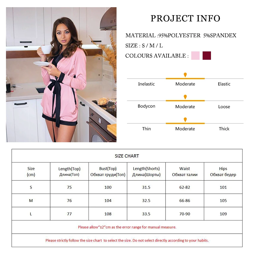 Женские шелковые пижамы с длинным рукавом HiLoc комбинированный сексуальный халат