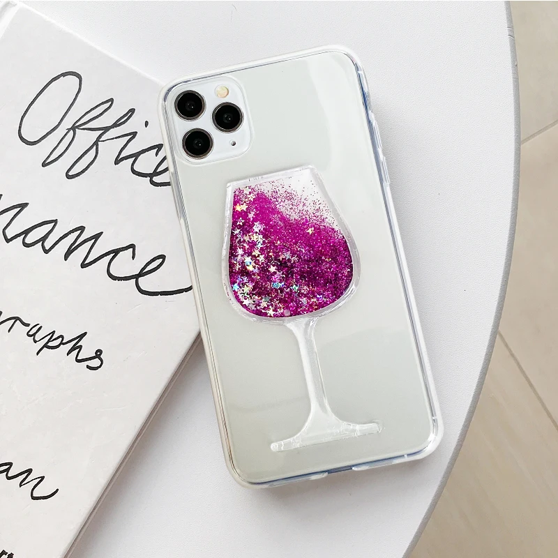 Wine Glass Glitter Water Liquid Phone Case For Xiaomi Redmi S2 4A 4X 5 Plus 5A 6 6A 7 7A 8 Pro 8A GO A2 Lite Y3 Soft TPU Cover images - 6