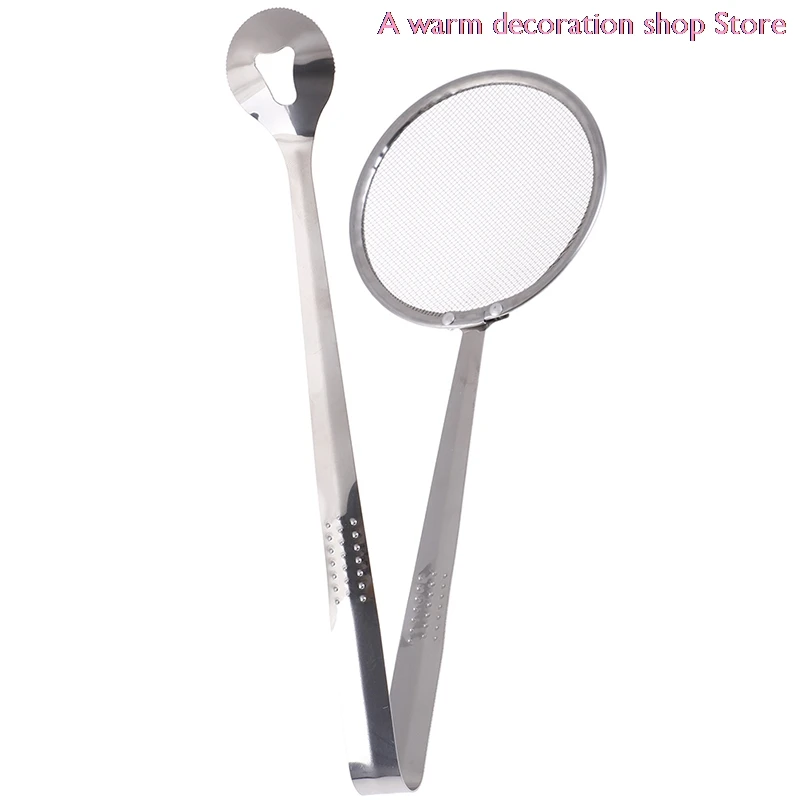 

1PCS Stainless Steel Spoon Kitchen Oil-frying With Clip Multi-functional Kitchen Strainer Accessories Cooking Tool