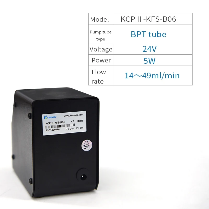 Kamoer KCP2-KFS 24V Перистальтический дозирующий насос для лаборатории и капельного полива и орошения - Напряжение: KCPII-KFS-B06