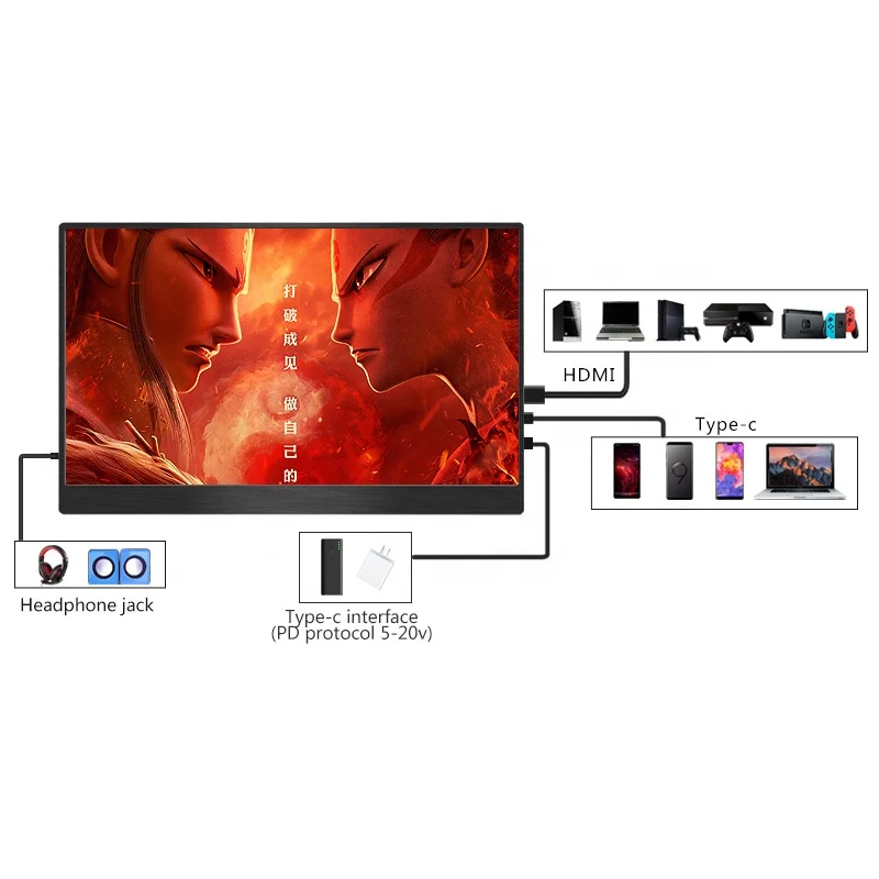 Портативный монитор Eyoyo EM13E 13 3 дюйма IPS FHD 1080P ЖК экран USB C HDMI для ноутбука ПК