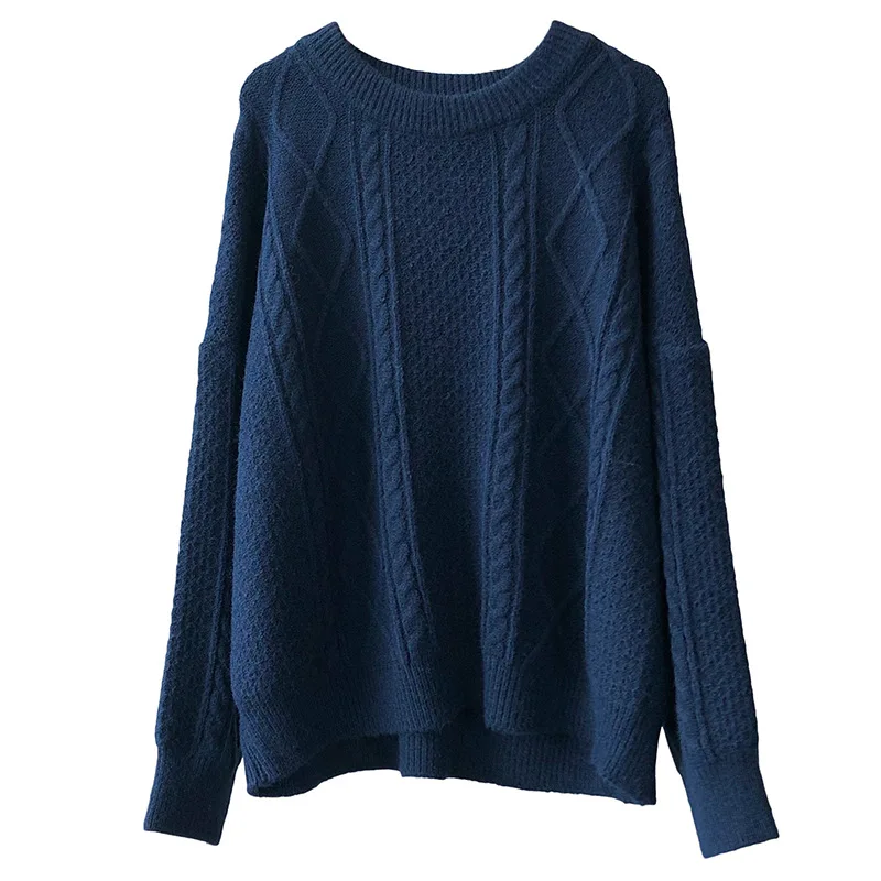 

2020 New Autumn Winter Women Sweater Soild Color Fashion Long Sleeve Pollovers Kintted Round Neck Loose Female Casual Tops