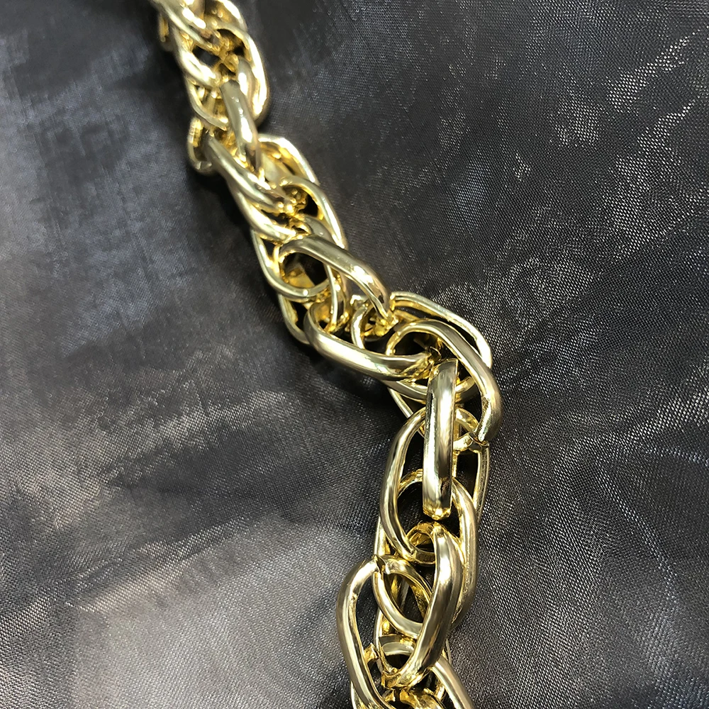 

Punk Miami Cuban Choker Necklace Collar Statement Hip Hop Big Chunky Iron Alloy Gold Color Thick Chain Necklace Women Jewelry