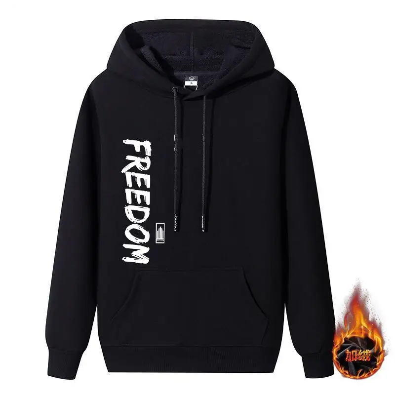 

Mens Hoodies Korean Style Loose Thicken Jacket Winter Long Sleeve Hoodie Sweatshirt Pullover Men's Sweatshirts Men Clothing