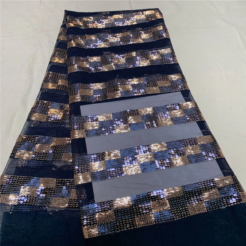 Gold/purple 2019 New Design African Lace Fabric Wholesale French High Quality Nigerian Tulle Sequins | Дом и сад