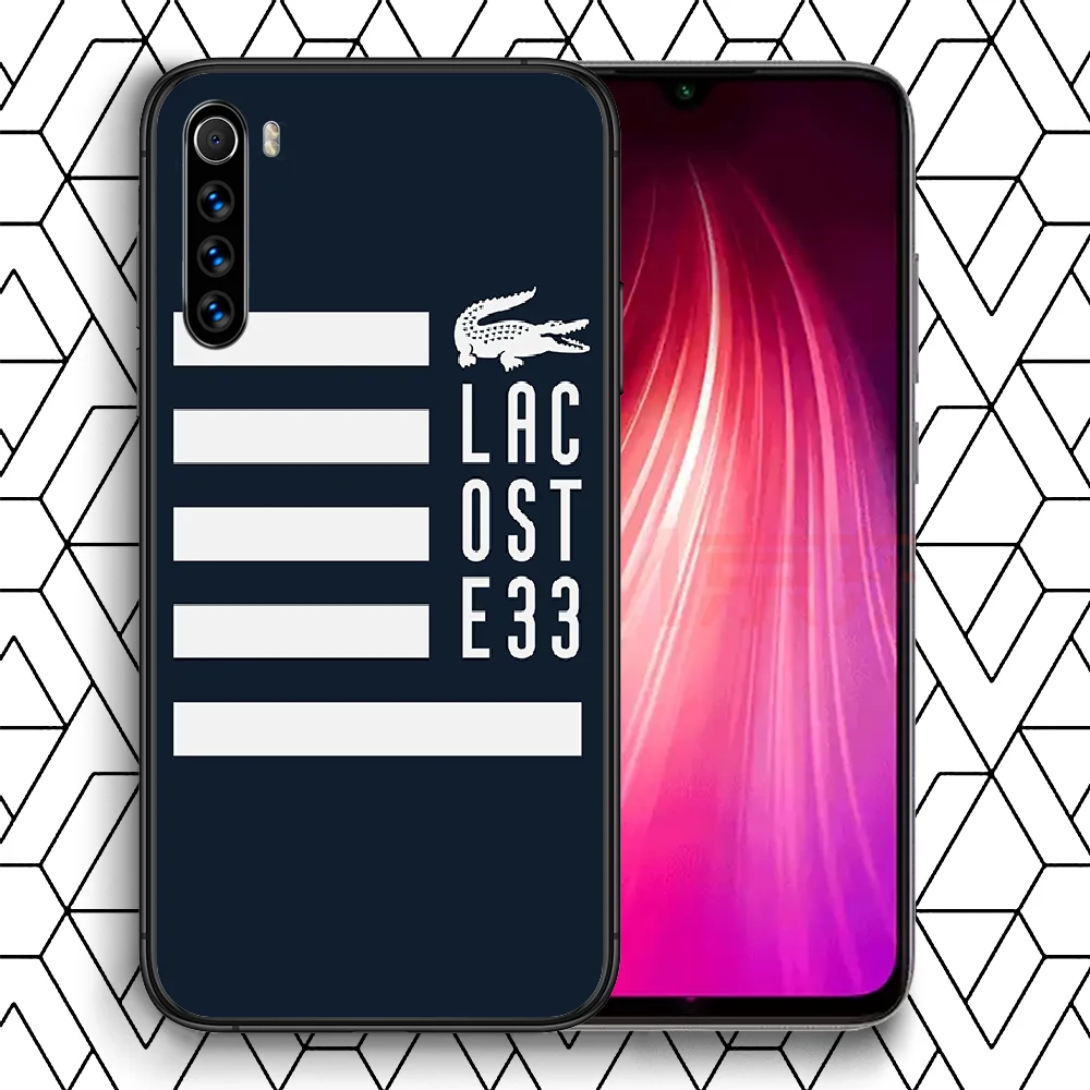 

French Luxury Brands LACOETE Phone Case For Xiaomi Redmi Note 7 8 8T 9 9S 4X 7 7A 9A K30 Pro Ultra Black Prime Silicone Back