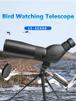 15 45x60mm professional monocular telescope spotting scope hd long range vision bak4 prism binoculars bird for hunting camping
