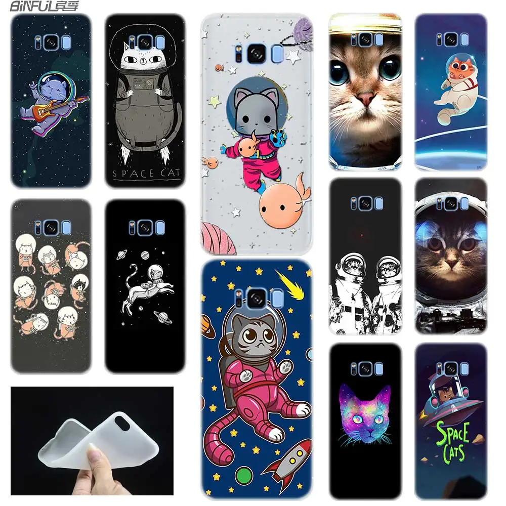 Мягкий силиконовый чехол для Samsung S30 S20 S11 S10 S9 S8 Plus lite 11e 10e Uitra S7Edge Space cat | Мобильные