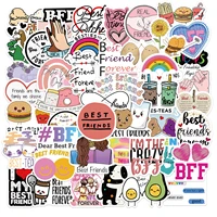 50pcs cartoon friendship stickers for girls diy stationery laptop guitar suitcase cute decals sticker