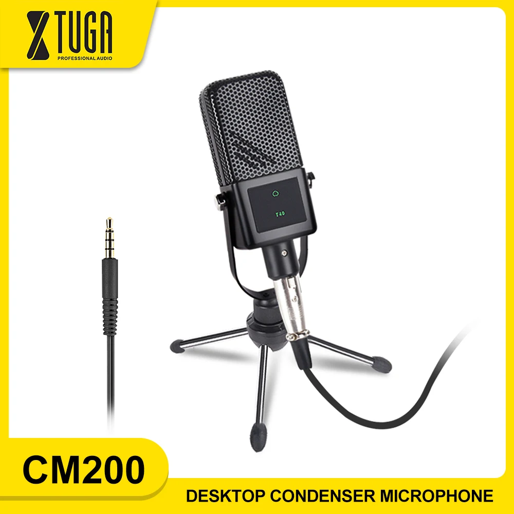 XTUGA конденсаторный микрофон 3 5 мм Jack Plug and Play с мини штативом подставка