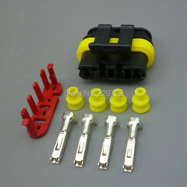 shhworldsea 1sets 4 pin 1.5MM waterproof wire connector female male electric fuel pump harness plug 282106-1 282088-1 | Автомобили и