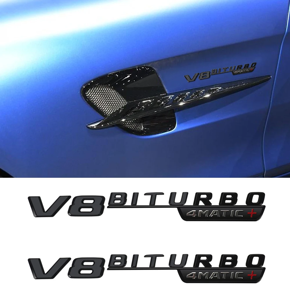 Черный V8 BITURBO 4matic для Mercedes Benz W212 W203 W205 W210 W211 W202 W220 CLS CLA боковина крыла Стикеры