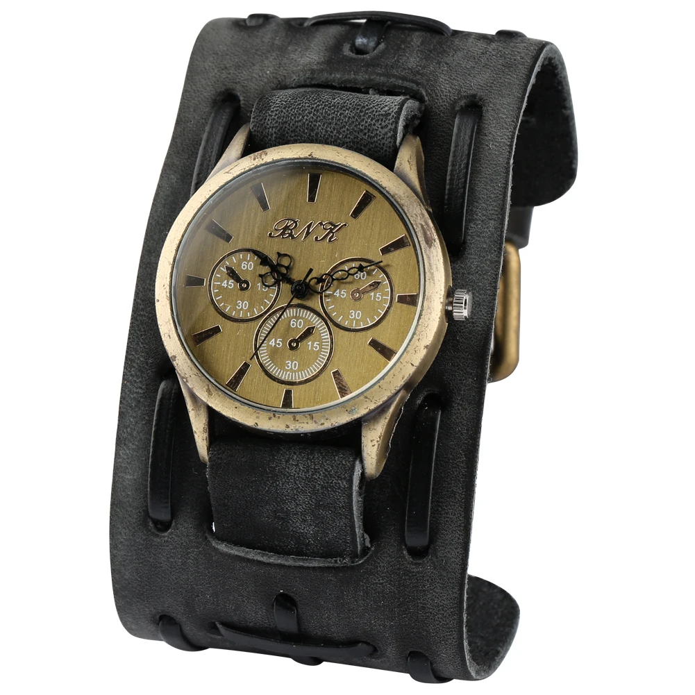 Часы мужские кварцевые в винтажном стиле повседневные наручные с кожаным