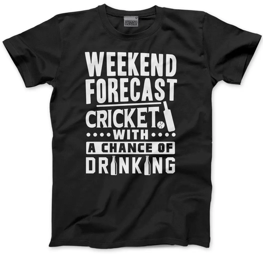 Weekend Forecast крикет с шансом питья Мужская футболка унисекс|Мужские футболки| |