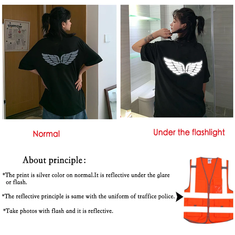 Футболка TOPESKO с белыми крыльями для мужчин и женщин одежда отраженсветильник