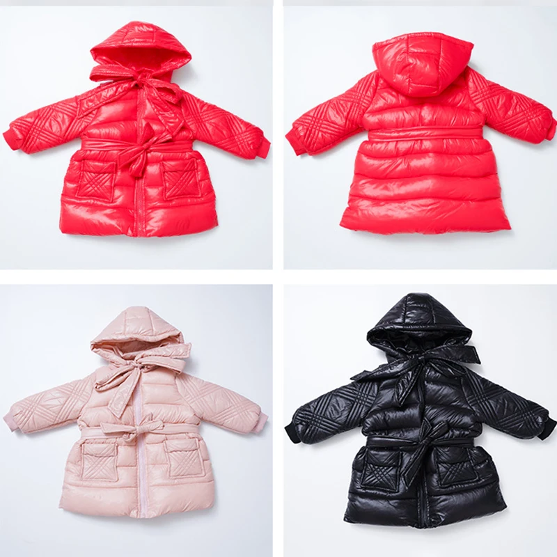

1-6Years Fashion Baby Girls Winter Jackets And Coats Children Cotton-padded Parkas Coat Girl Thicken Warm Toddlers Long Jackets