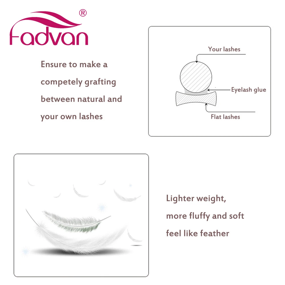 Split Tip Fadvan плоские накладные ресницы матовые эллипс макияж Накладные для