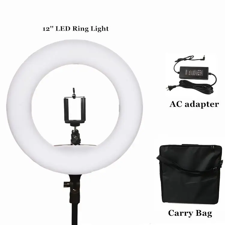

Yidoblo 12\" FS-390II Bi-color Mini size Ring Light LED Soft light Lamp Photographic Make-up Lighting 38W 192 LED Lights + bag