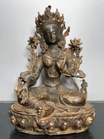 12tibet temple collection old bronze cinnabar lacquer white tara guanyin bodhisattva amitabha sitting buddha enshrine the buddh