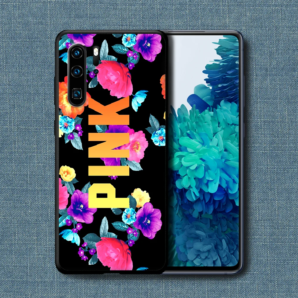 

LOVE Pink Victoria Luxury Brand Phone Case For Huawei P Mate Smart 10 20 30 40 Lite Z 2019 Pro black Cover Soft Back Pretty