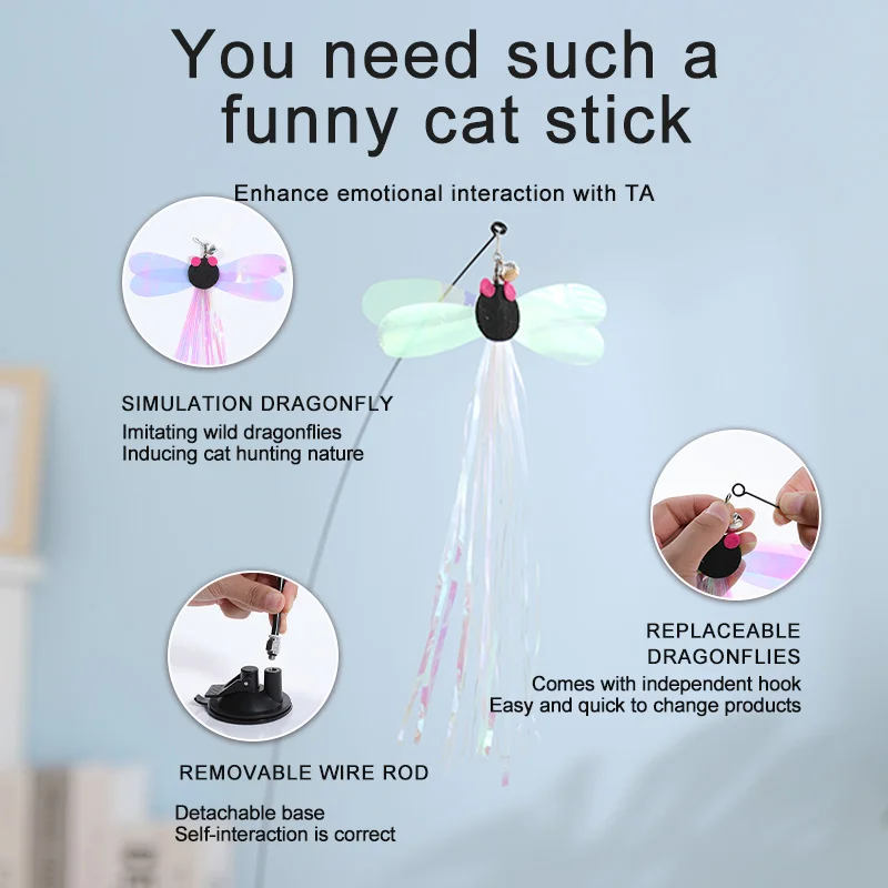 MADDEN присоски забавные палочки для кошек удочка Интерактивная игрушка эластичная