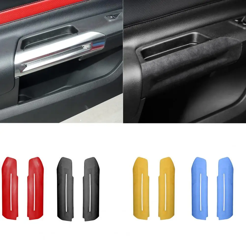

2Pcs Armrest Trim Strip Delightful Touch Adhesive ABS Interior Door Handle Sticker for Ford Mustang 2015-2020 Car Accessories